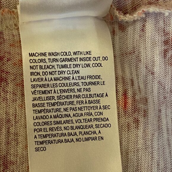 Lucky Brand Sz M Knit Blouse Short Bell Sleeve Red/White Ornament - Picture 10 of 10